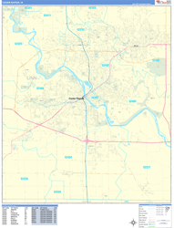Cedar Rapids Wall Map Basic Style 2024